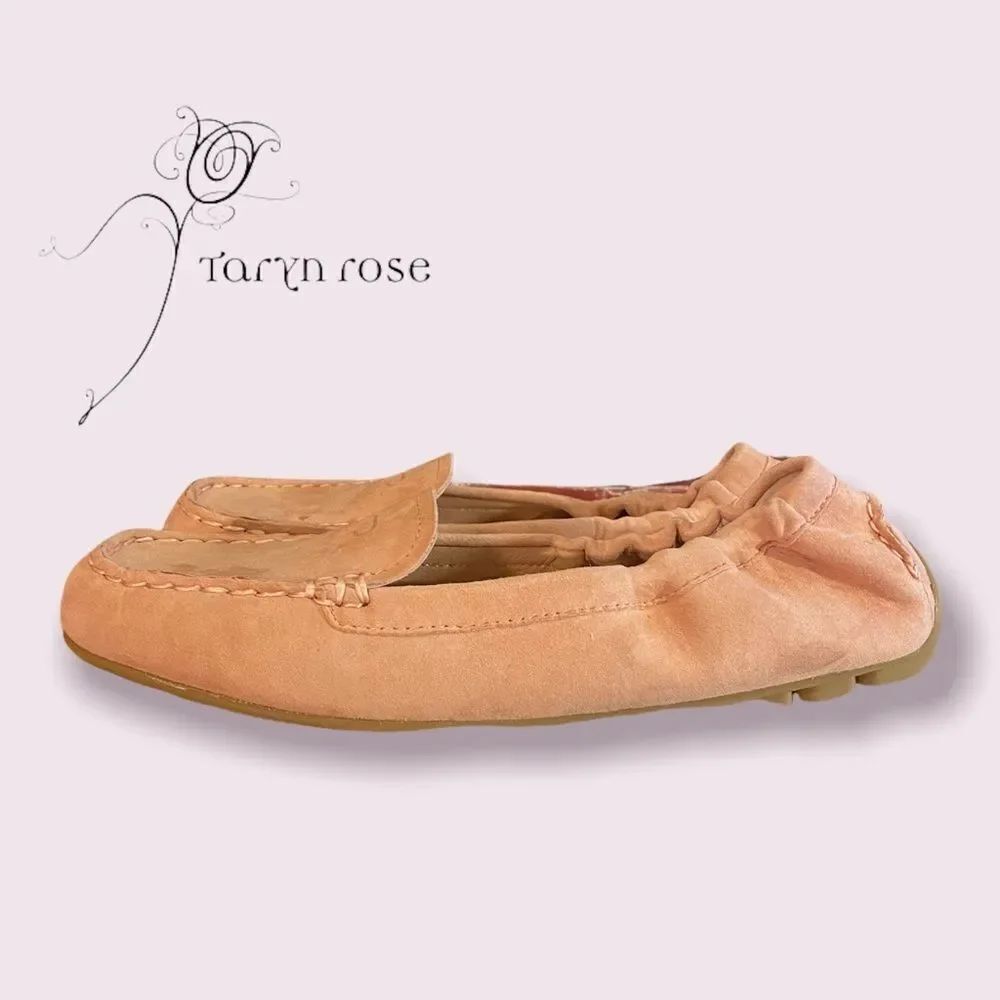 NIB Taryn Rose "Kristine" Silky Suede Dusty Rose Leather Flats Loafers 5